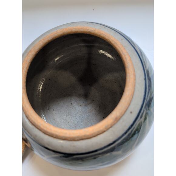 Studio Art Stoneware Pottery Lidded Pot Signed - Picture 4 of 11